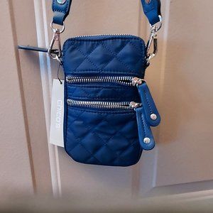 Chico's Cross Body Neck Wallet, Navy Blue